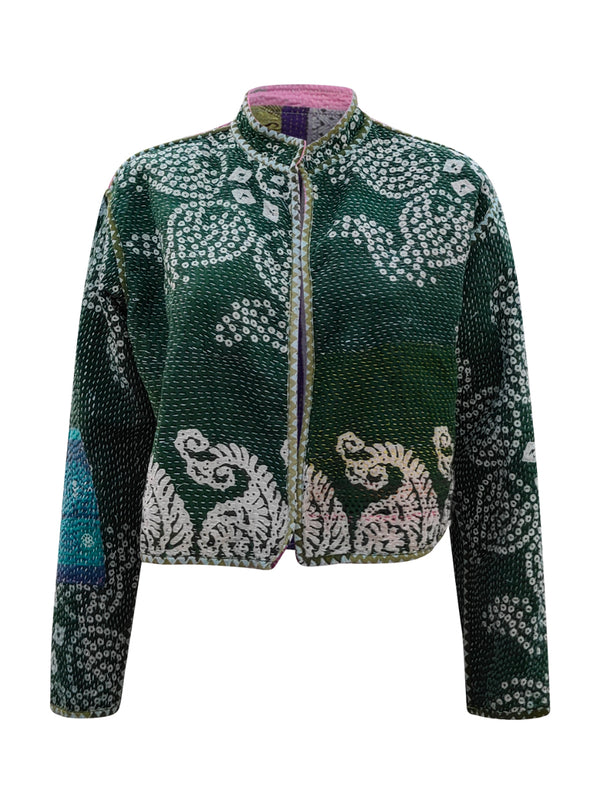 kantha vintage crop jacket sushila