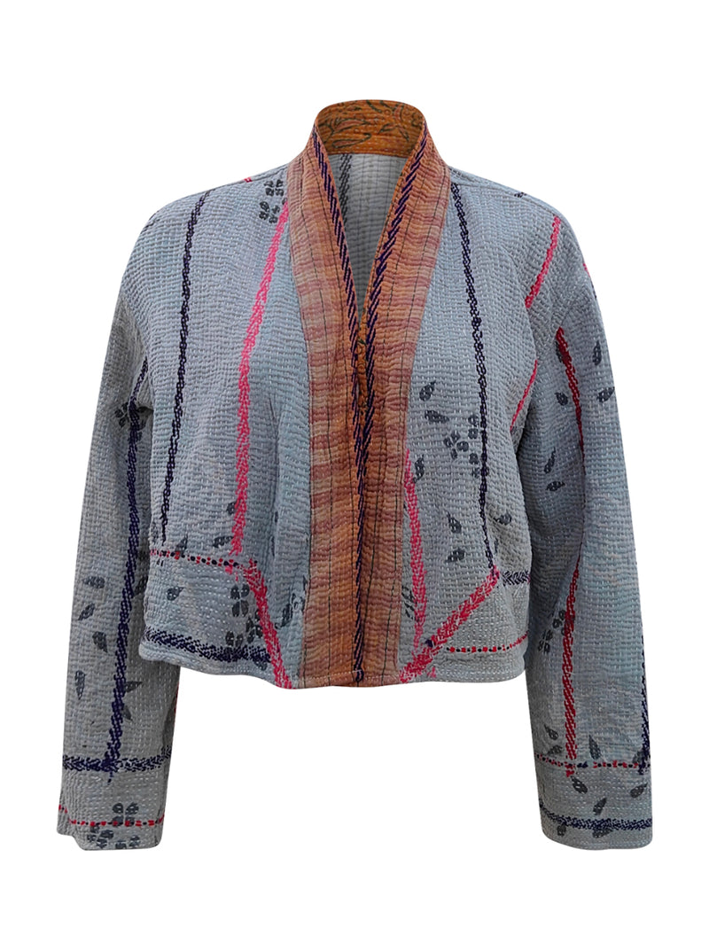 kantha vintage crop jacket dhruvi