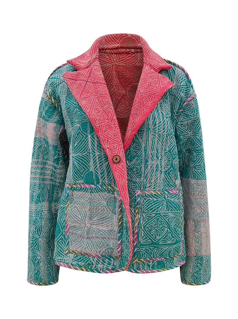 kantha reversible collar jacket kara