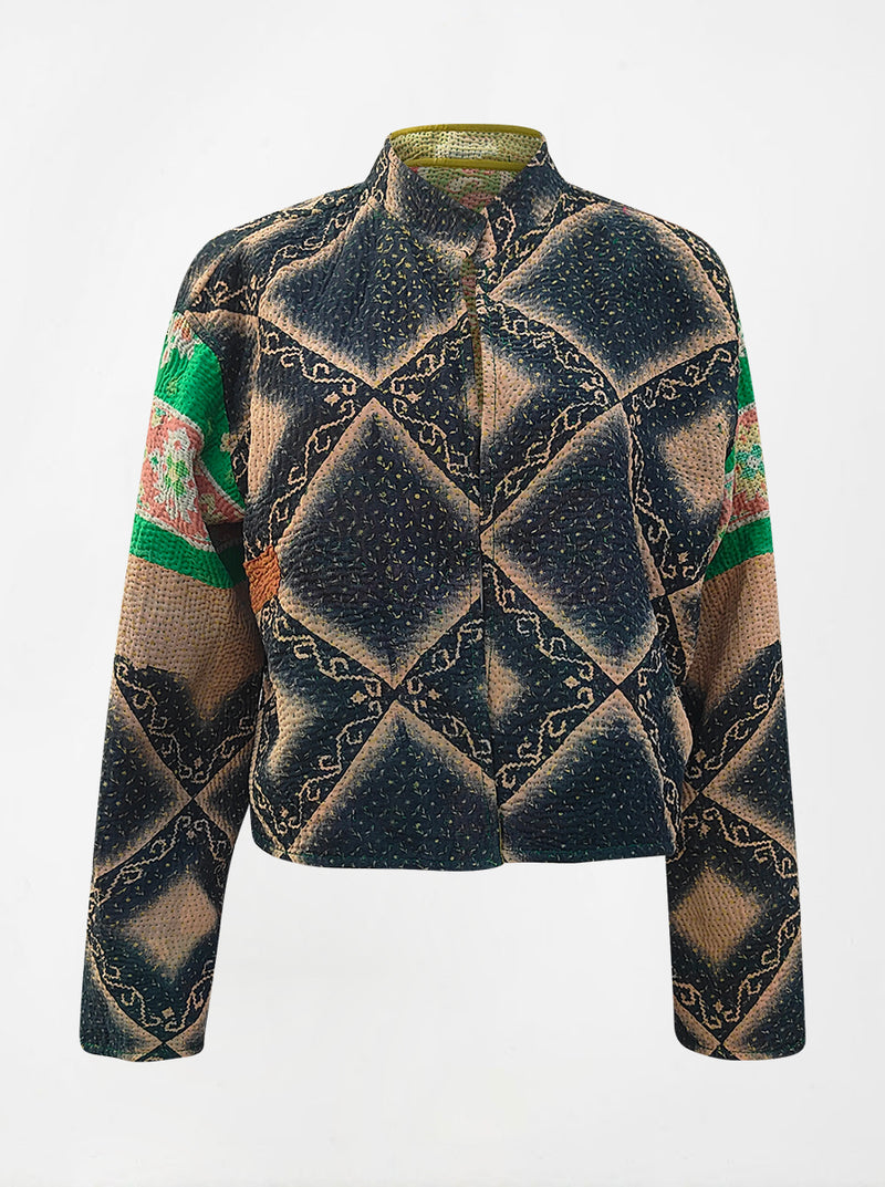 kantha vintage crop jacket raha (holi)