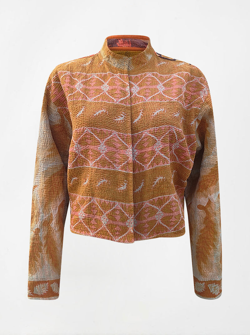 kantha vintage crop jacket meenal (holi)