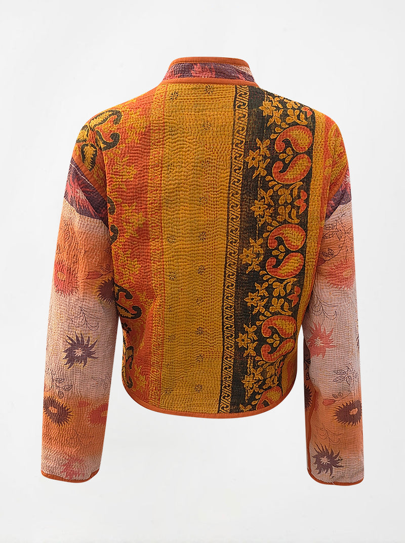 kantha vintage crop jacket meenal (holi)