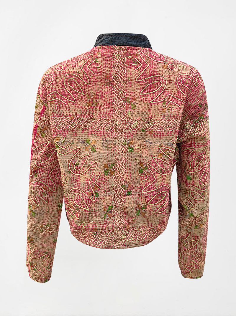 kantha vintage crop jacket roshni (holi)