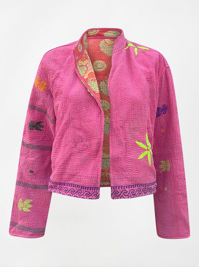 kantha vintage crop jacket suhana (holi)