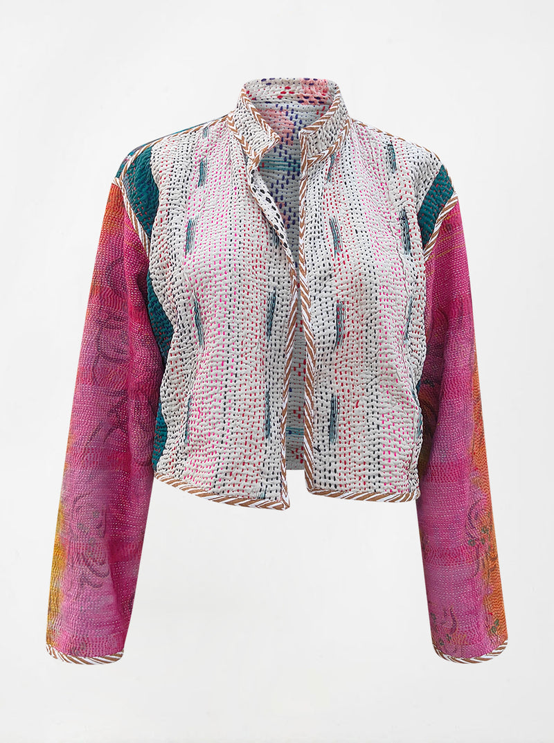 kantha vintage crop jacket shyamla (holi)