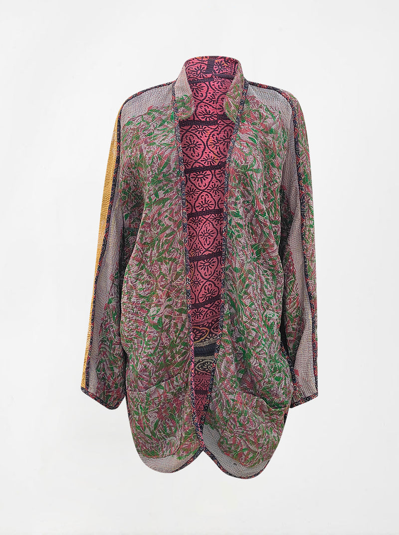 kantha vintage long jacket kamya (holi)