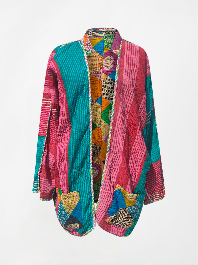 kantha vintage long jacket lovely (holi)