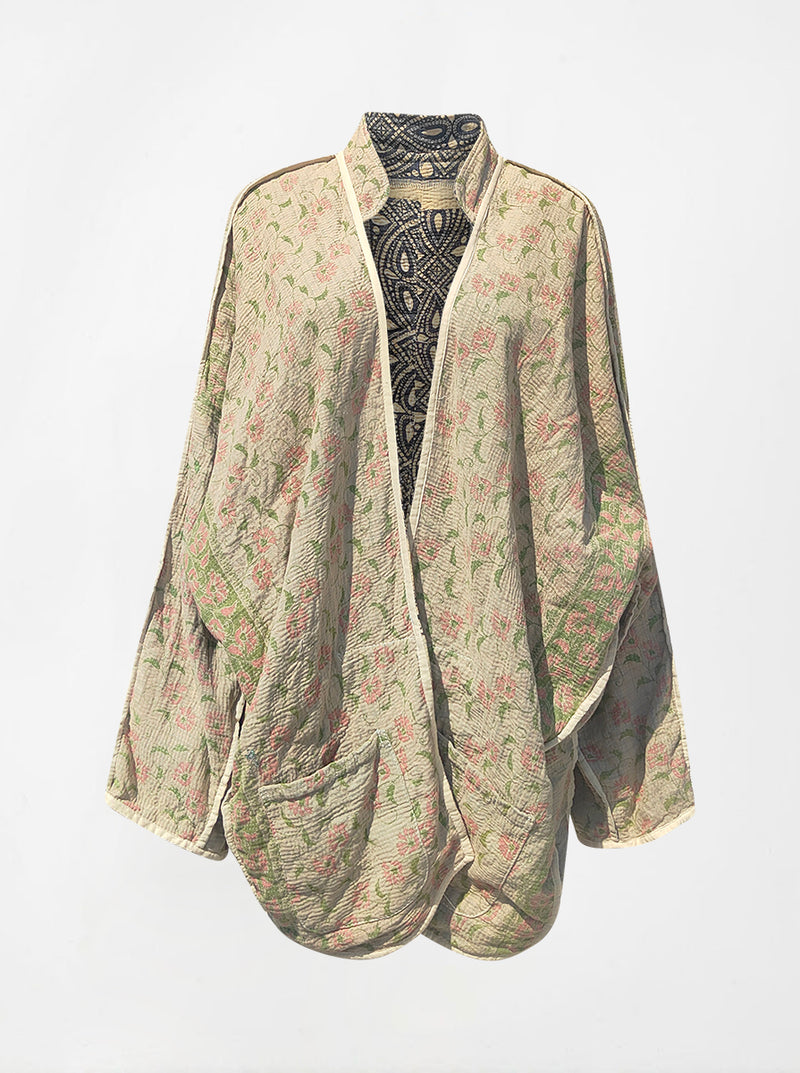 kantha vintage long jacket pooja (holi)