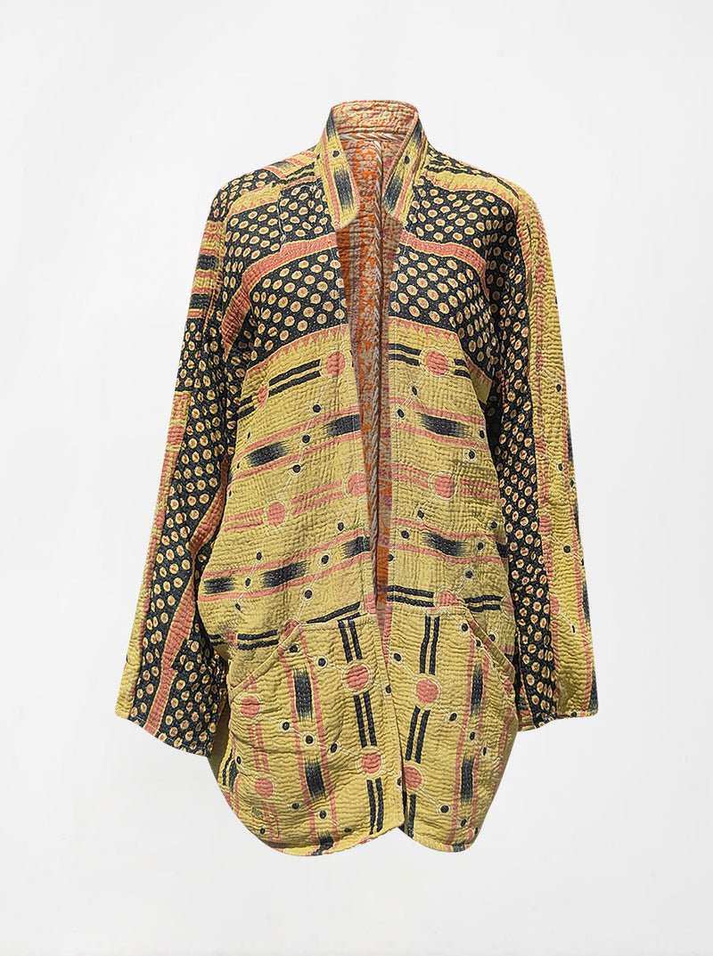 kantha vintage long jacket pritika (holi)