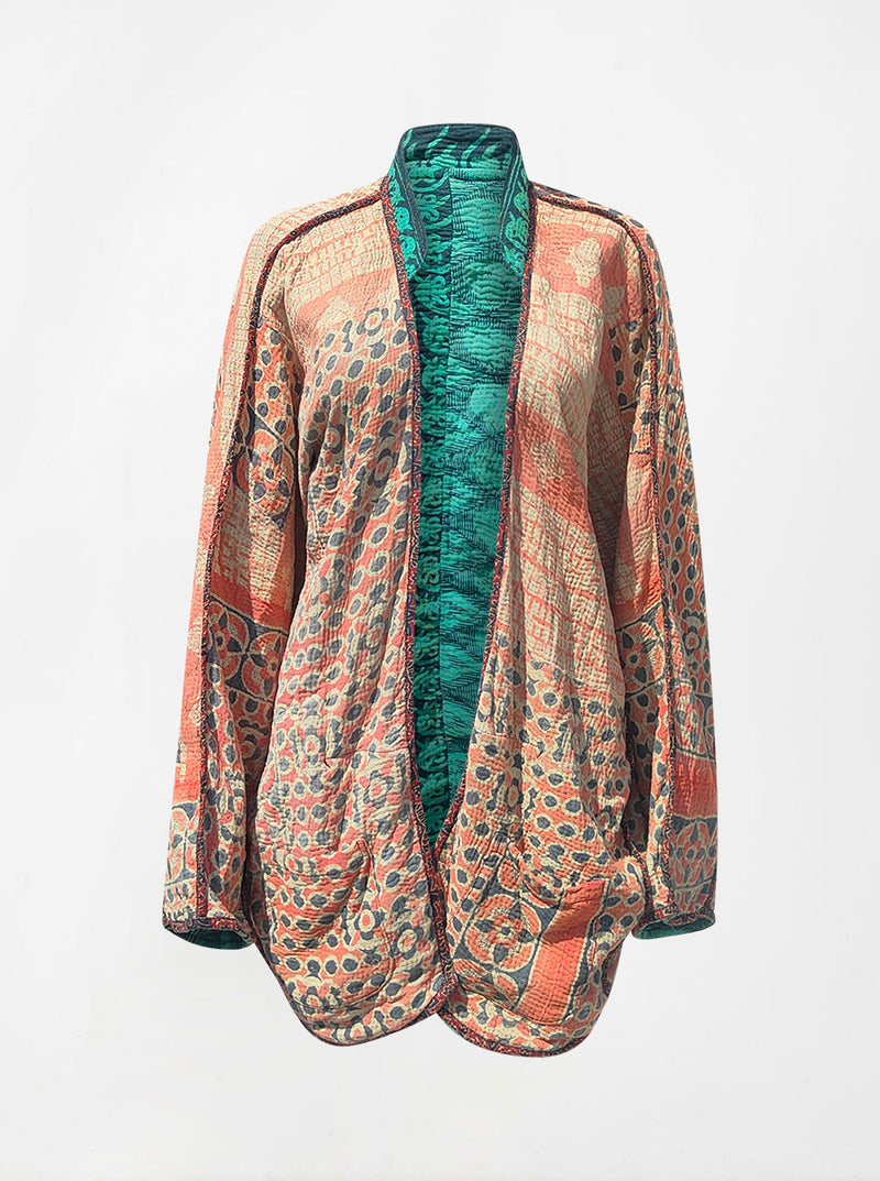 kantha vintage long jacket shrutika (holi)