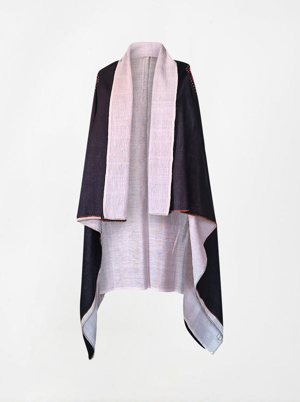 cape infinity duo kala organic cotton black and mauve (double layer)
