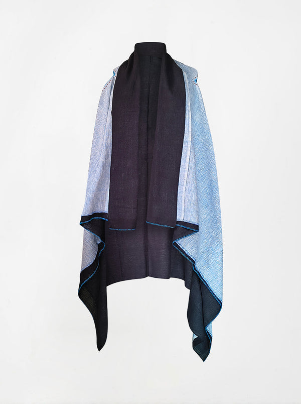 cape infinity duo kala organic cotton sky blue and black (double layer)