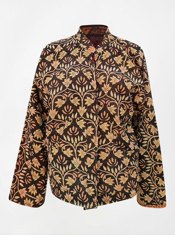 kantha reversible collar vest baingani (butterfly)