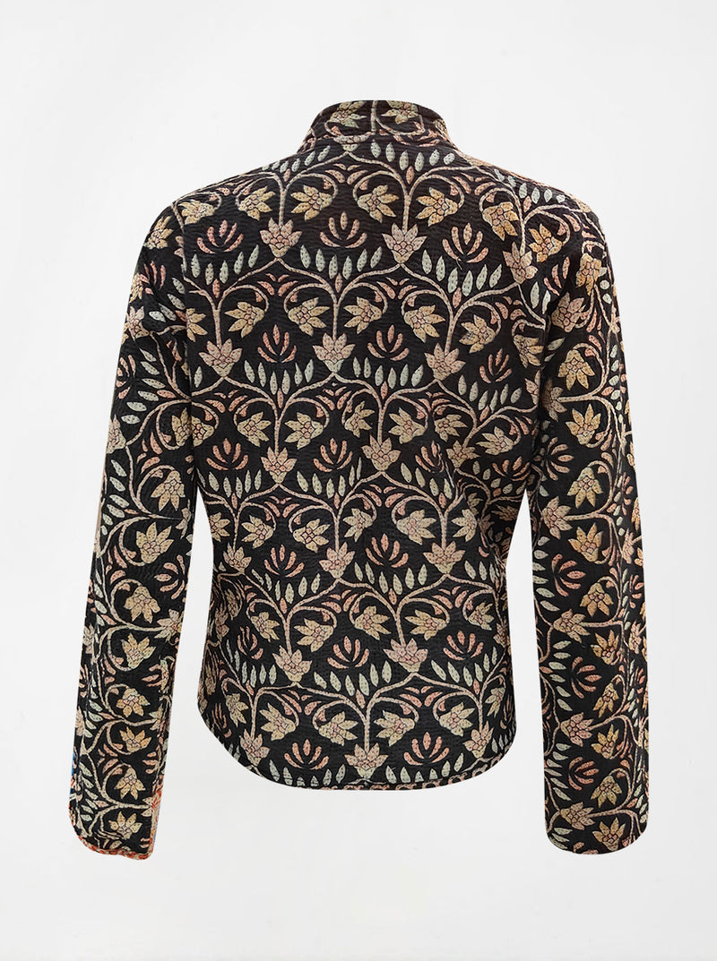 kantha vintage reversible collar vest baingani (butterfly)