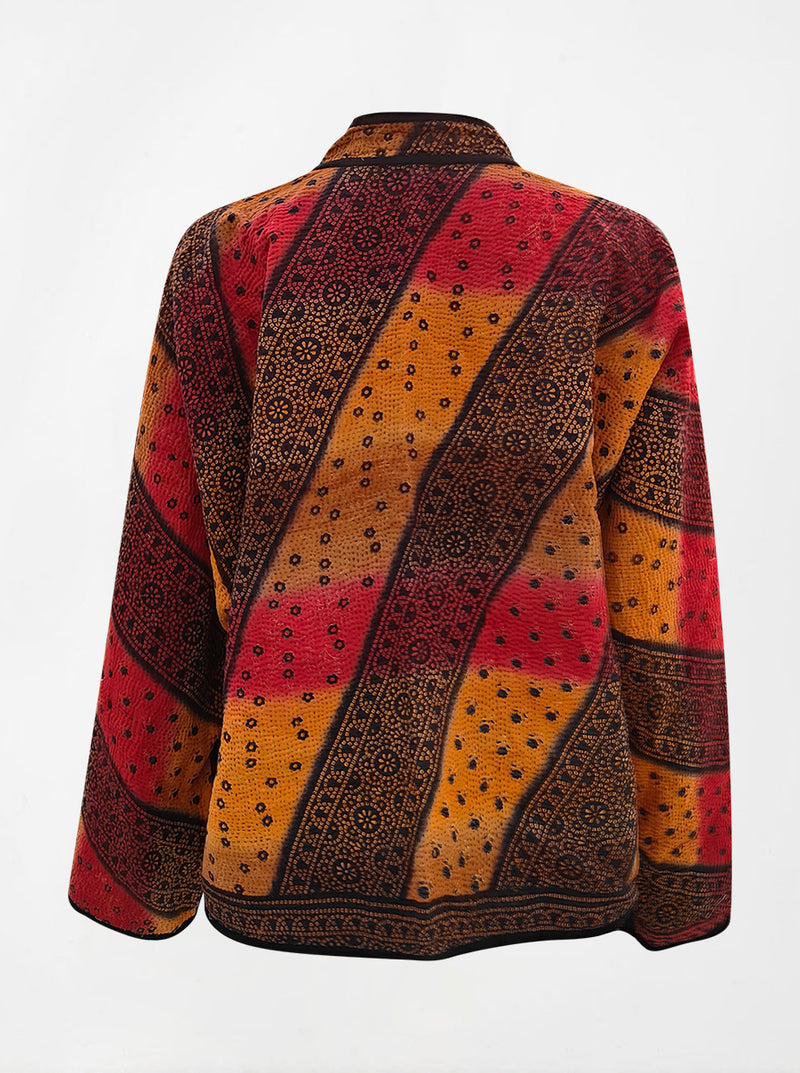 kantha vintage reversible collar vest baingani (butterfly)