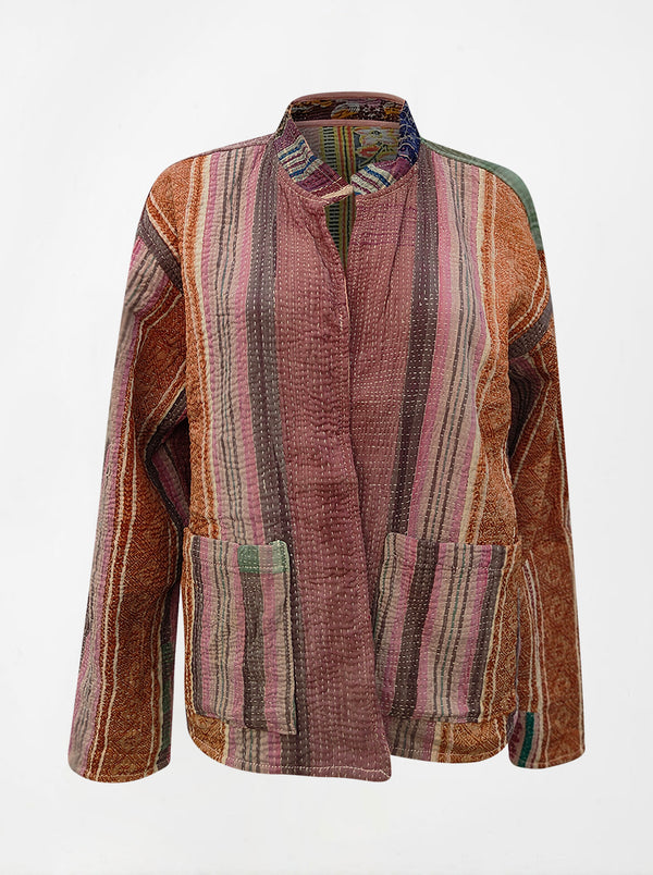 kantha reversible collar vest sharda (zari)