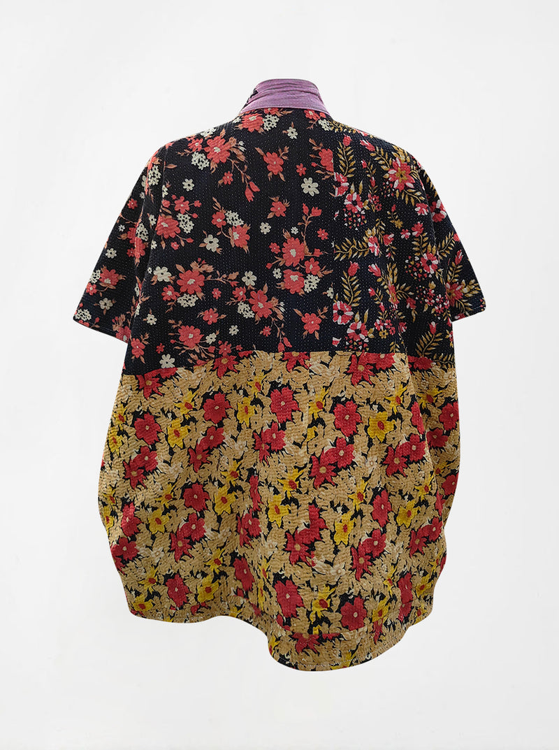 kantha vintage reversible long poncho shola (Butterfly)