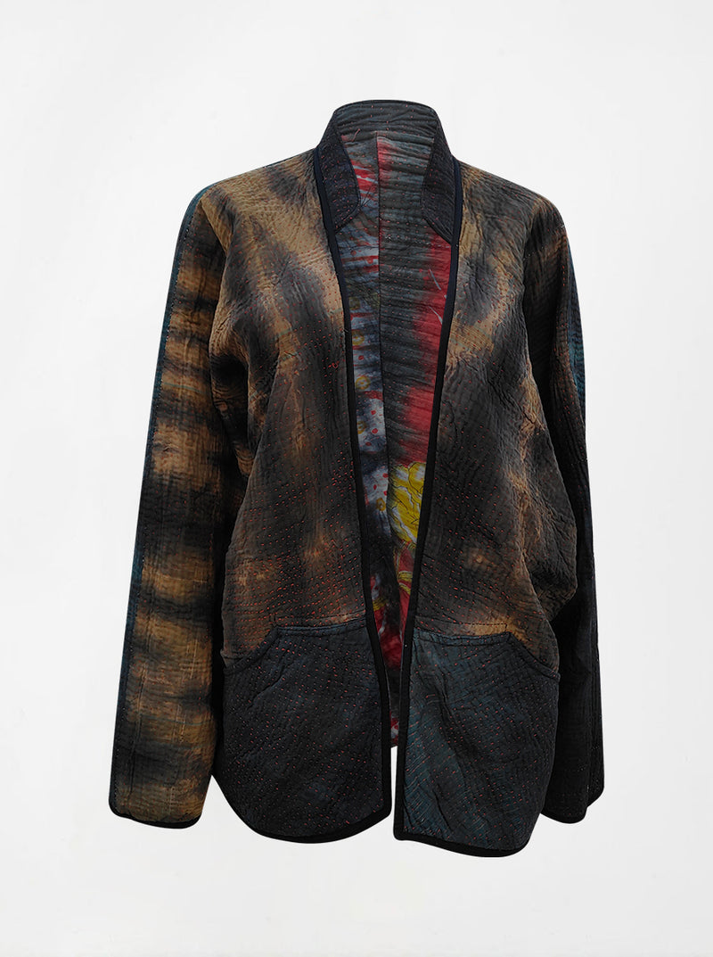 kantha vintage short jacket manorama (tie and dye)