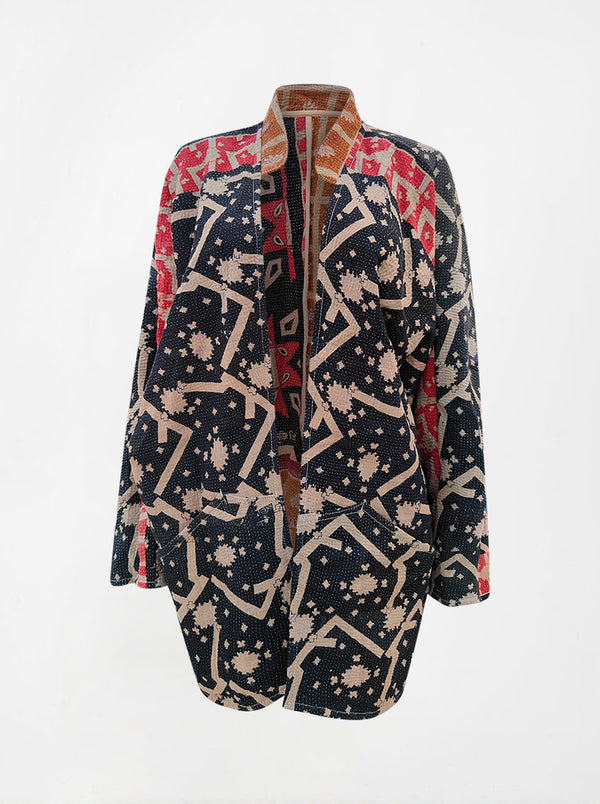 kantha vintage long jacket meera