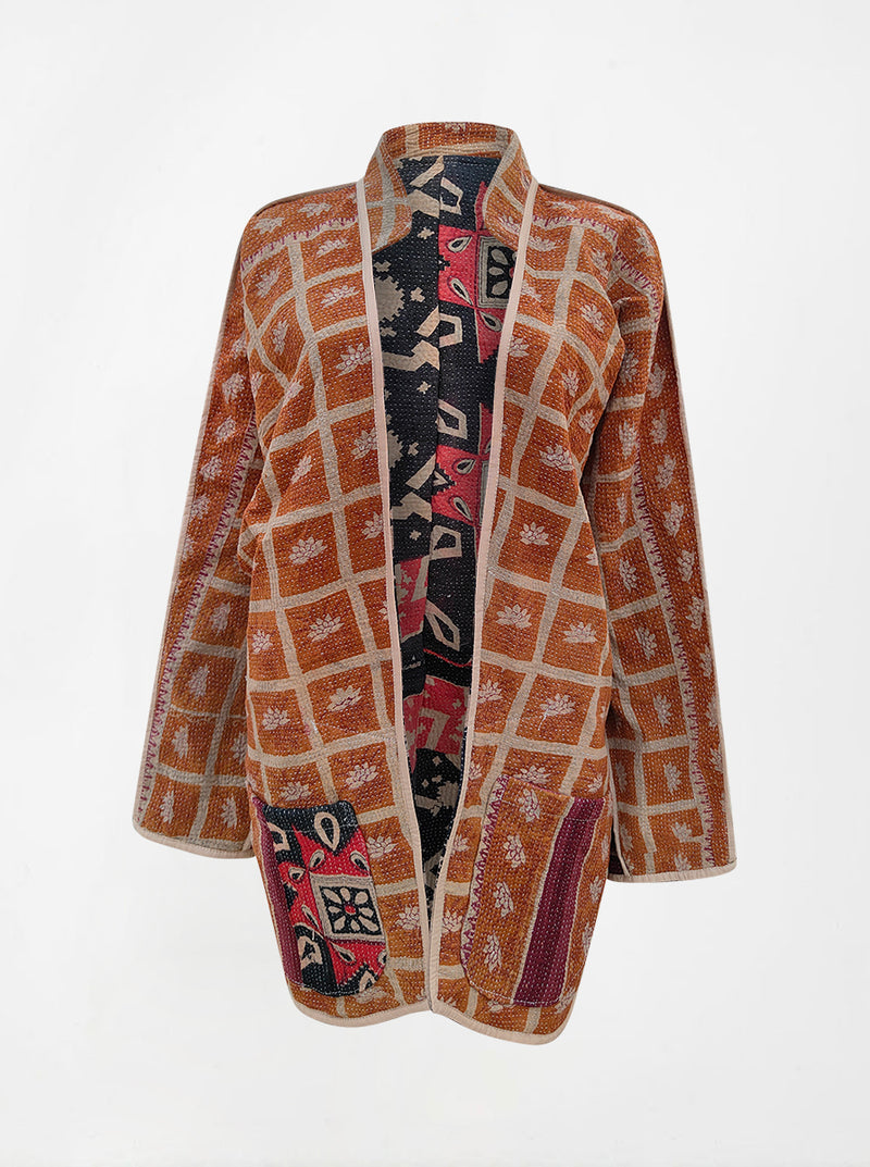 kantha vintage long jacket meera