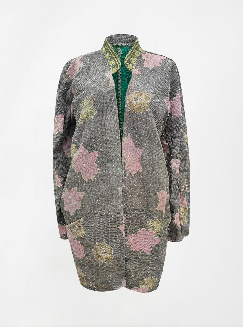kantha vintage long jacket mansi
