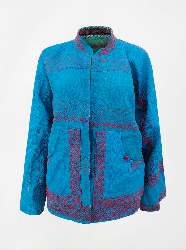 kantha vintage reversible collar vest parvati (boutique)
