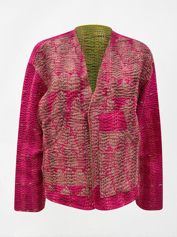 kantha vintage vest with sleeves poonam (banarasi)