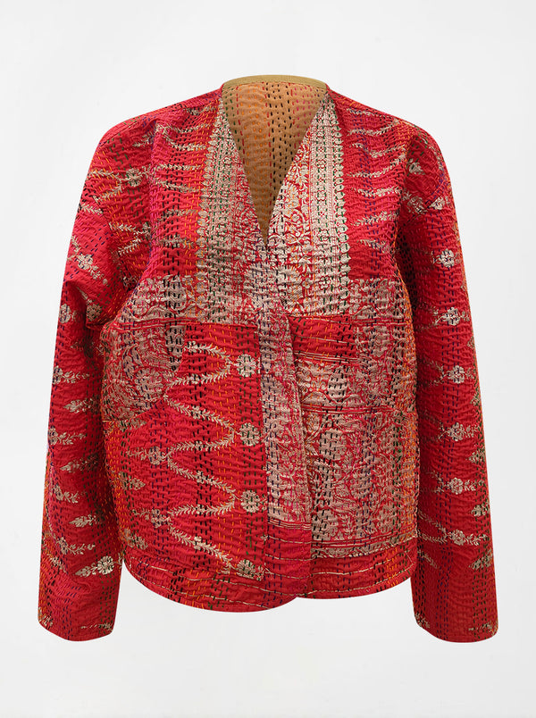 kantha vintage vest with sleeves priya (banarasi)