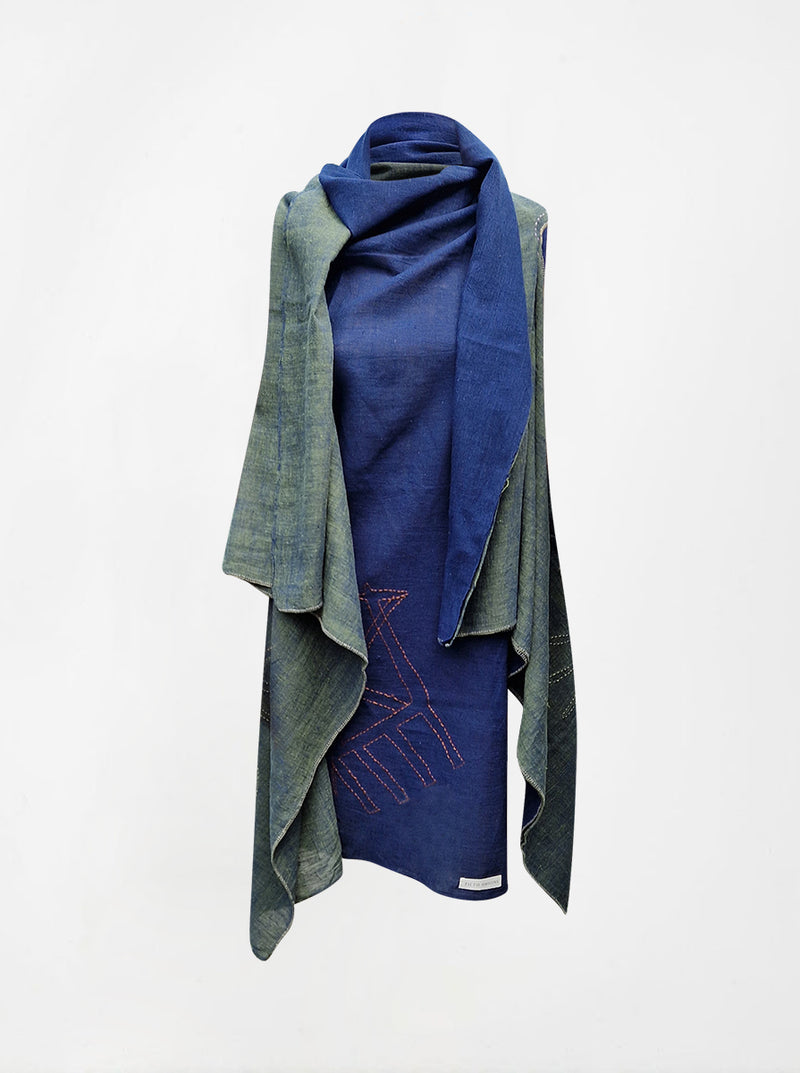 cape infinity duo kala organic cotton blue green