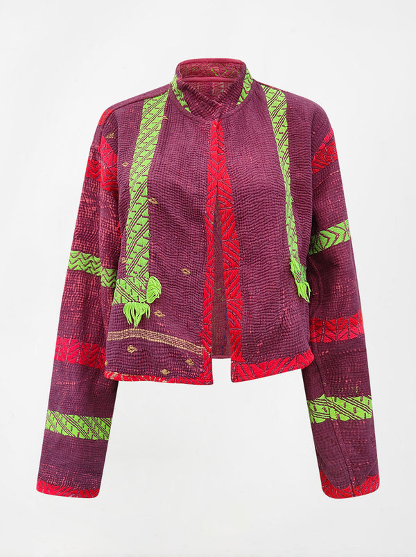 kantha vintage crop jacket meera (shravan)