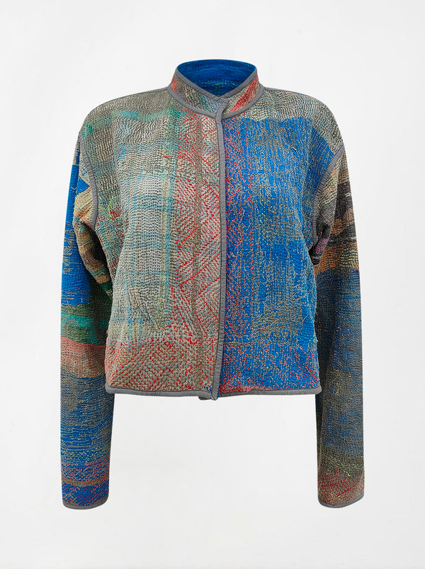 kantha vintage crop jacket farah (shravan)