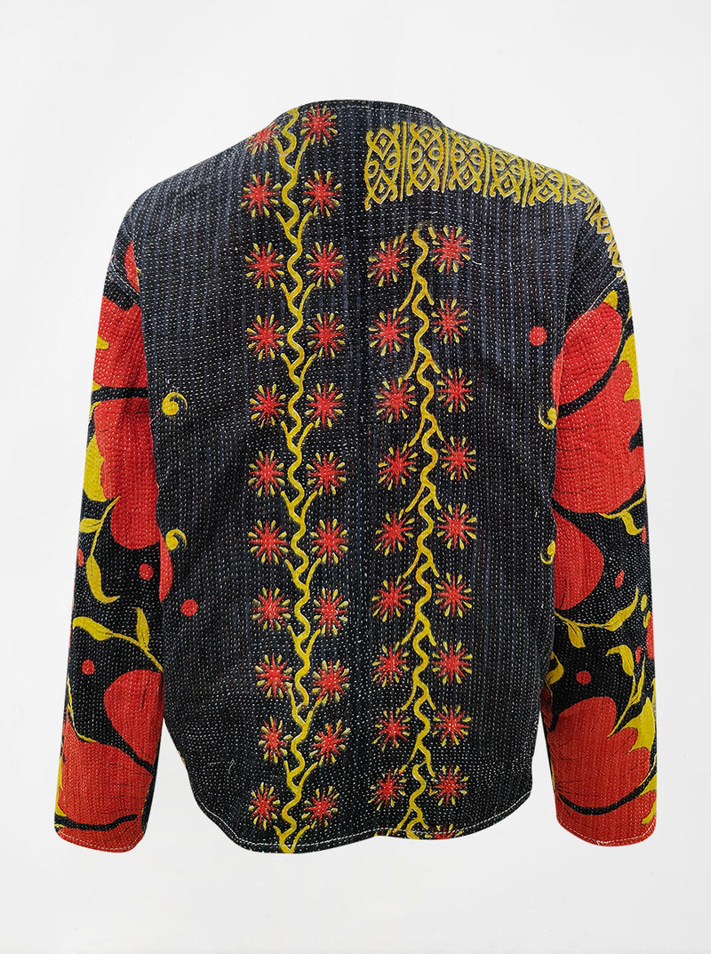 kantha vintage vest with sleeves shamita (shravan)