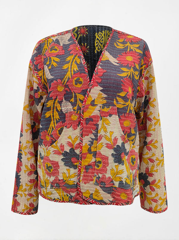 kantha vintage vest with sleeves shamita (shravan)