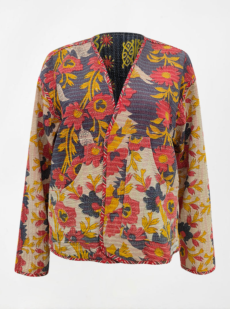 kantha vintage vest with sleeves shamita (shravan)