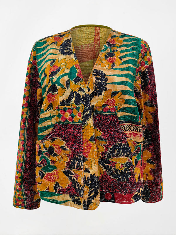 kantha vintage vest with sleeves ruchika (shravan)