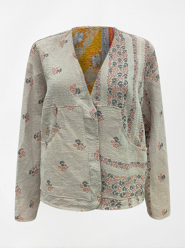kantha vintage vest with sleeves ruhi (shravan)