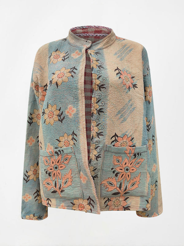 kantha vintage reversible collar vest mohini (shravan)
