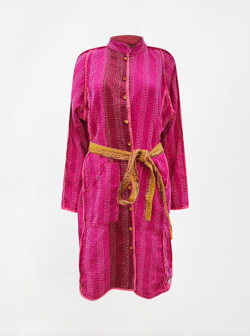 kantha vintage silk dress kushali (XL)