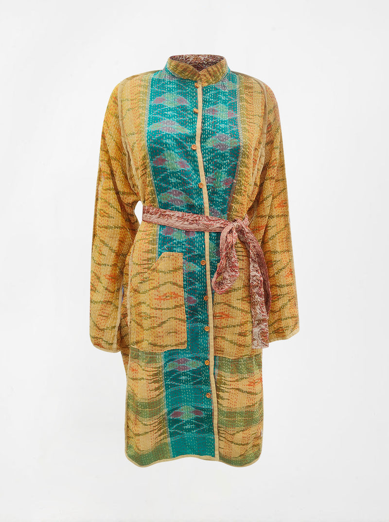 kantha vintage silk dress sree (XL)