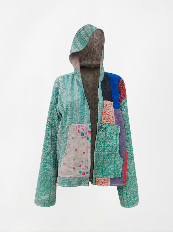 kantha vintage hoodie buddhi (M) (Zinda)