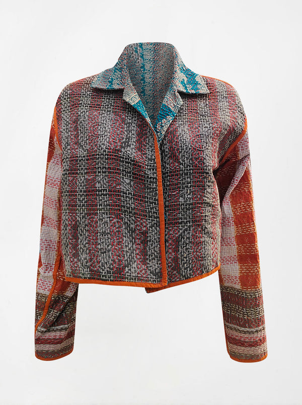 kantha vintage crop jacket benares priya (Zinda)