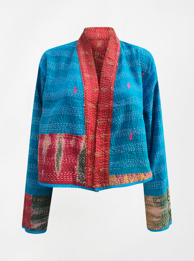 kantha vintage crop jacket benares bhavya (Zinda)