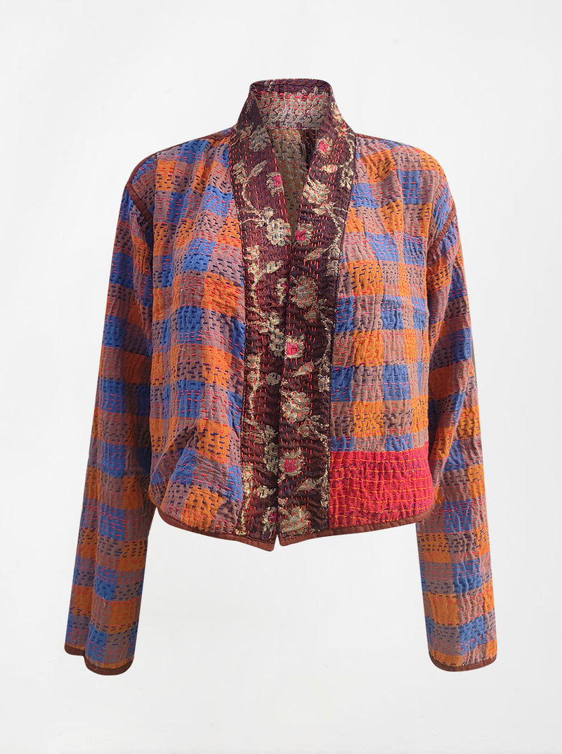 kantha vintage crop jacket benares vidya (Zinda)