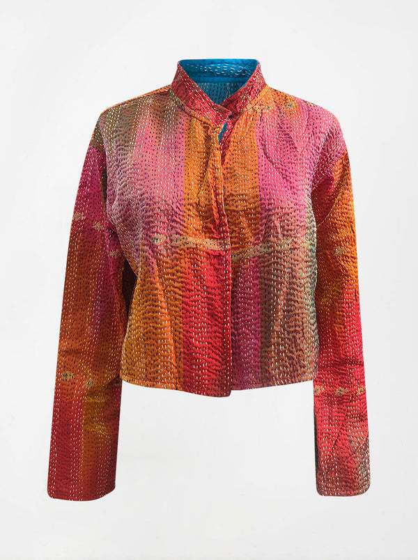 kantha vintage crop jacket benares ratna (Zinda)