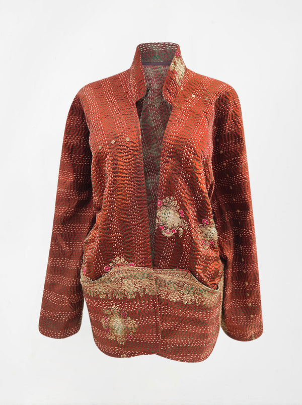 kantha vintage short jacket banaras bhagwati (Zinda)