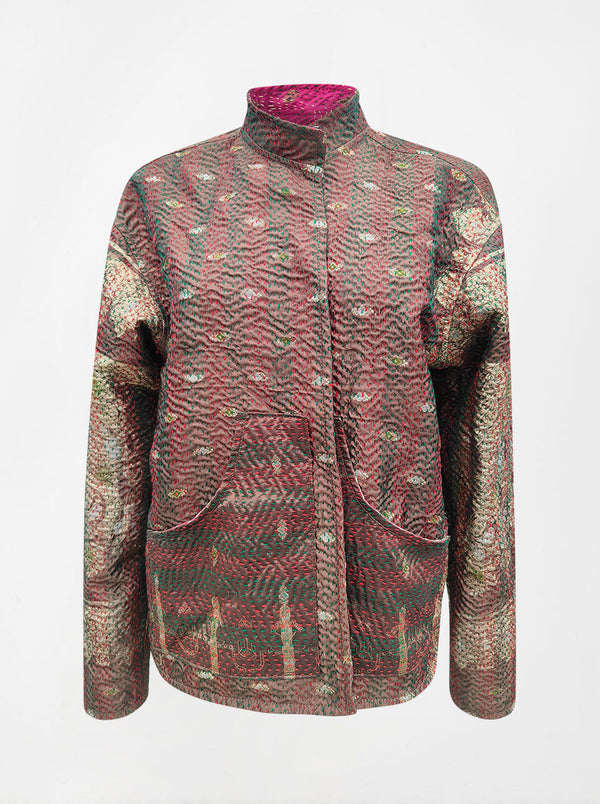 kantha vintage long crop jacket benares ashna