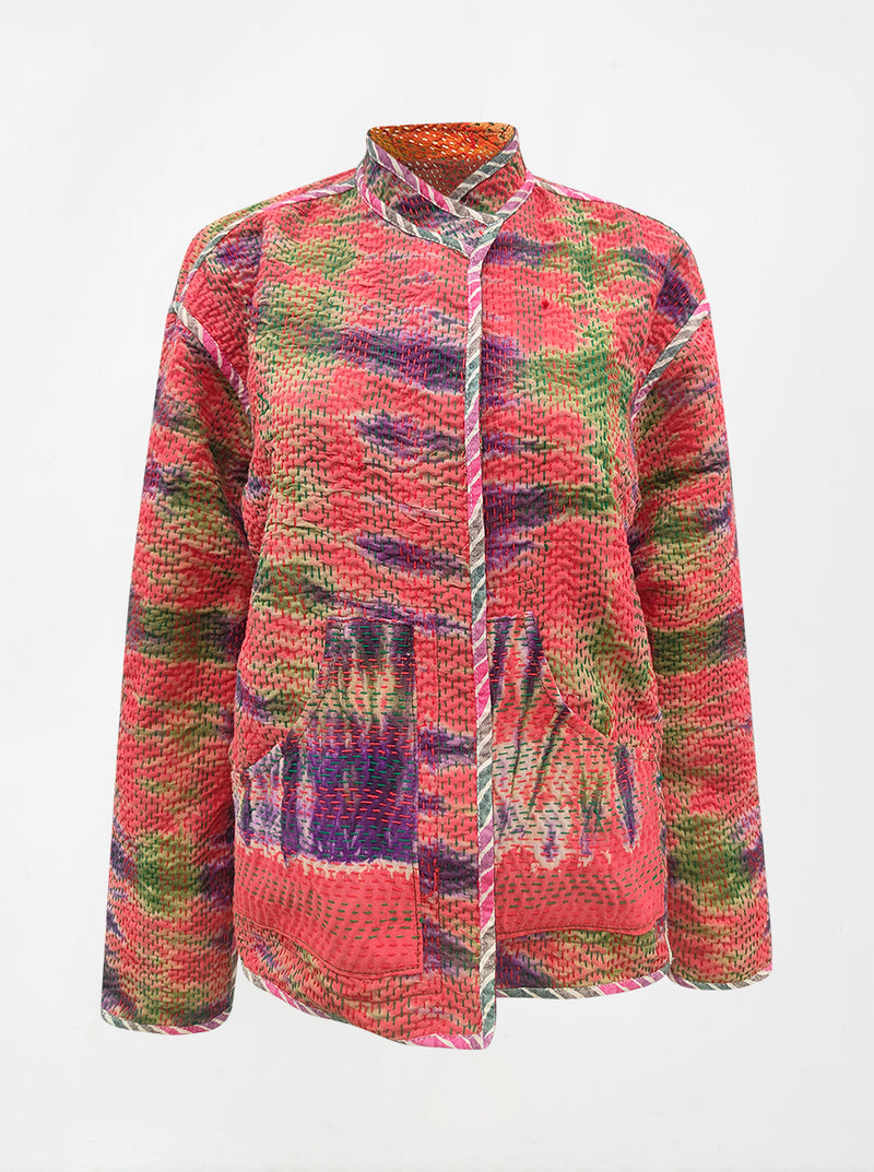kantha vintage long crop jacket benares ashna