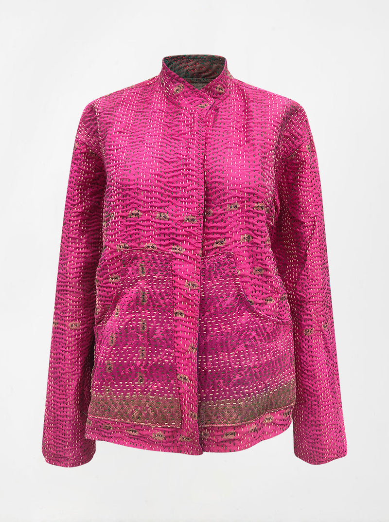 kantha vintage long crop jacket benares gudari