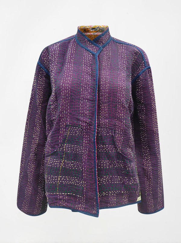 kantha vintage long crop jacket benares gudari