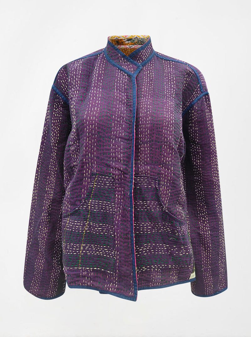 kantha vintage long crop jacket benares gudari